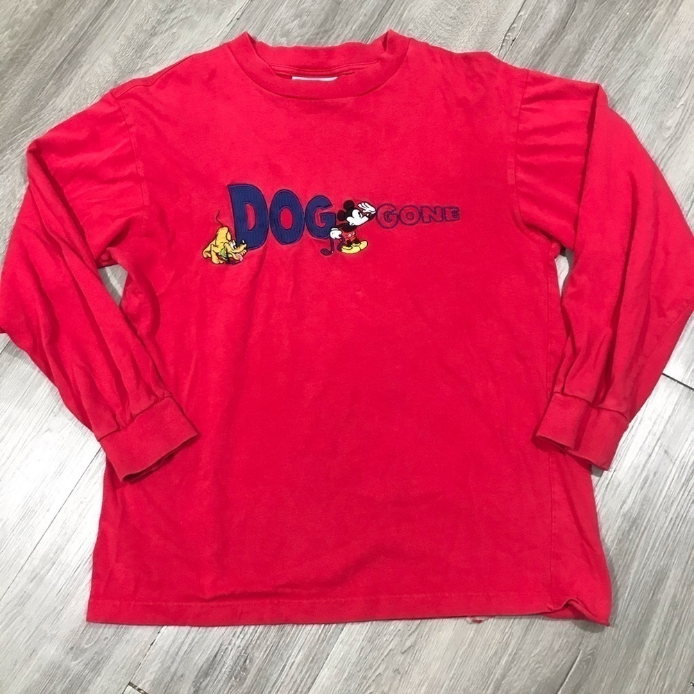 Disneyland Long-sleeve DOGgone Mickey/Pluto TShirt